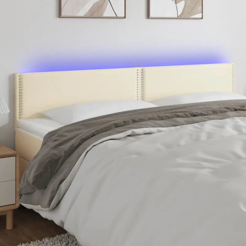 Klassiek LED Hoofdbord voor een Modern Slaapkamer - Crème / 160 x 5 x 78/88 cm / 1 - Hoofdborden en voetborden