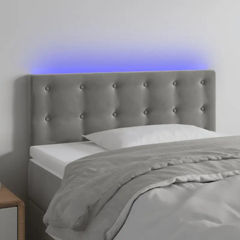 Klassiek LED Hoofdbord voor een Modern Slaapkamergevoel - Lichtgrijs / 100 x 5 x 78/88 cm / 1 - Hoofdborden