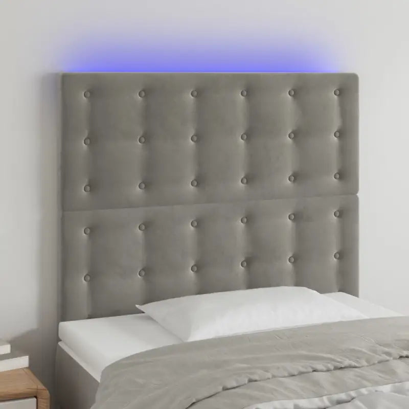 Klassiek LED Hoofdbord voor een Modern Slaapkamergevoel - Lichtgrijs / 100 x 5 x 118/128 cm / 1 - Hoofdborden