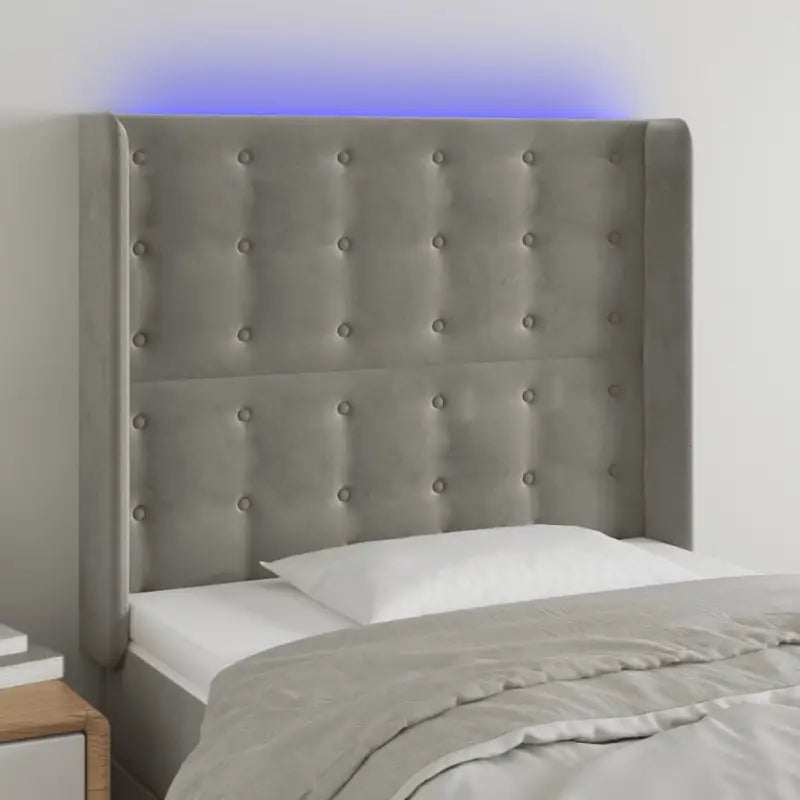 Klassiek LED Hoofdbord voor een Modern Slaapkamergevoel - Lichtgrijs / 83 x 16 x 118/128 cm / 1 - Hoofdborden