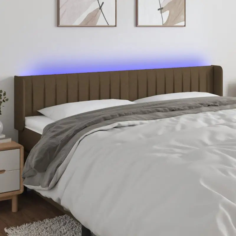 Klassiek LED Hoofdbord voor een moderne slaapkamer - Donkerbruin / 183 x 16 x 78/88 cm / 1 - Hoofdborden en voetborden