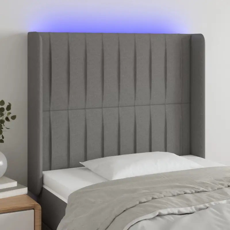 Klassiek LED Hoofdbord voor een moderne slaapkamer - Donkergrijs / 83 x 16 x 118/128 cm / 1 - Hoofdborden en voetborden
