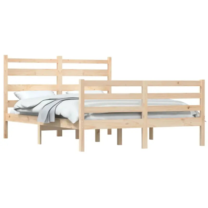 Klassiek massief grenenhouten bedframe met aanvullende ondersteuning - Bedden & bedframes