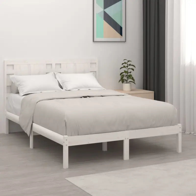 Klassiek massief grenenhouten bedframe met aanvullende ondersteuning - Wit / 120 x 190 cm - Bedden & bedframes