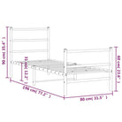Klassiek metalen bedframe met extra opbergruimte en metalen latten - Bedden & bedframes
