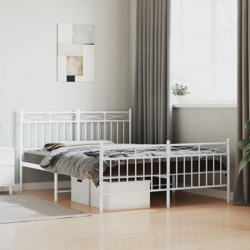 Klassiek metalen bedframe met extra opbergruimte en metalen latten - Bedden & bedframes