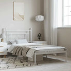 Klassiek metalen bedframe met extra opbergruimte en metalen latten - Wit / 100 x 200 cm / met hoofdbord - Bedden &
