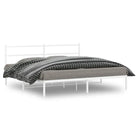 Klassiek metalen bedframe met extra opbergruimte en metalen latten - Wit / 180 x 200 cm / met hoofdbord - Bedden &