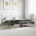 Klassiek metalen bedframe met extra opbergruimte en metalen latten - Wit / 183 x 213 cm / met hoofdbord - Bedden &