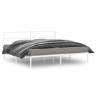 Klassiek metalen bedframe met extra opbergruimte en metalen latten - Wit / 193 x 203 cm / met hoofdbord - Bedden &