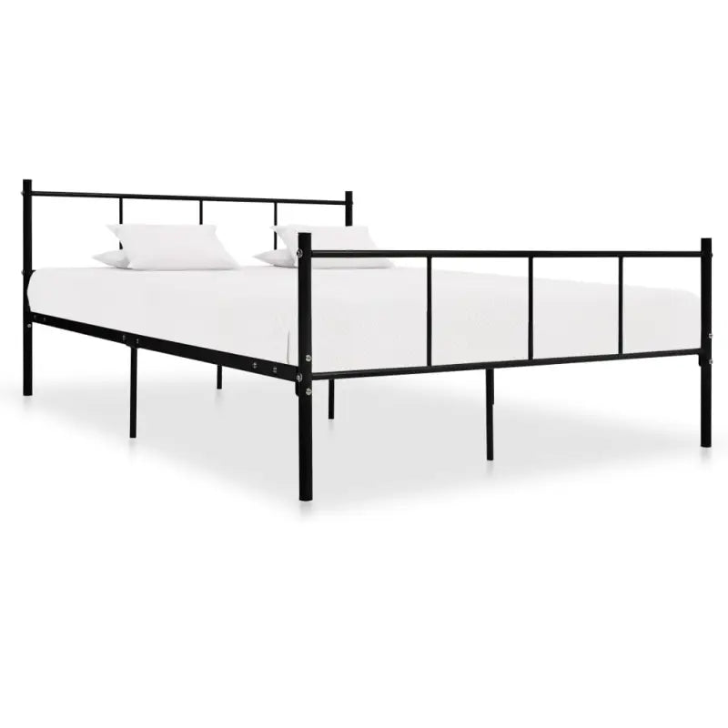 Klassiek metalen bedframe met stevige lattenbodem - Zwart / 160 x 200 cm - Bedden & bedframes