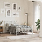 Klassiek metalen latten bedframe met extra opbergruimte - Wit / 120 x 200 cm / met hoofdbord & voetbord - Bedden &