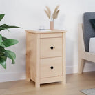 Klassiek nachtkastje van massief grenenhout voor een elegante interieurstijl - Naturel / 1 - Nachtkastjes