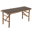 Klassieke Bamboe Tuinbank met Sets Touwtjes en Inklapbaar Design - Taupe / 120 x 50 x 4 cm / 1 - Tuinbanken