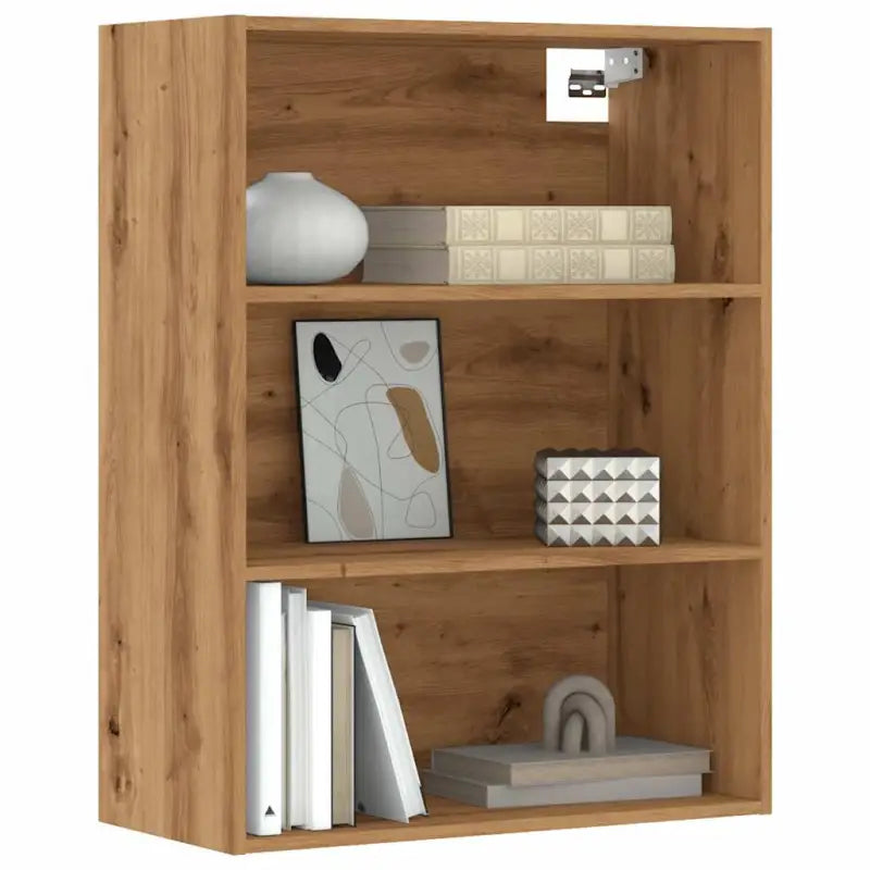 Klassieke bewerkt hout hangkast voor muurruimte en decoratie - artisanaal eikenkleurig / 1 - Dressoirs & buffetkasten