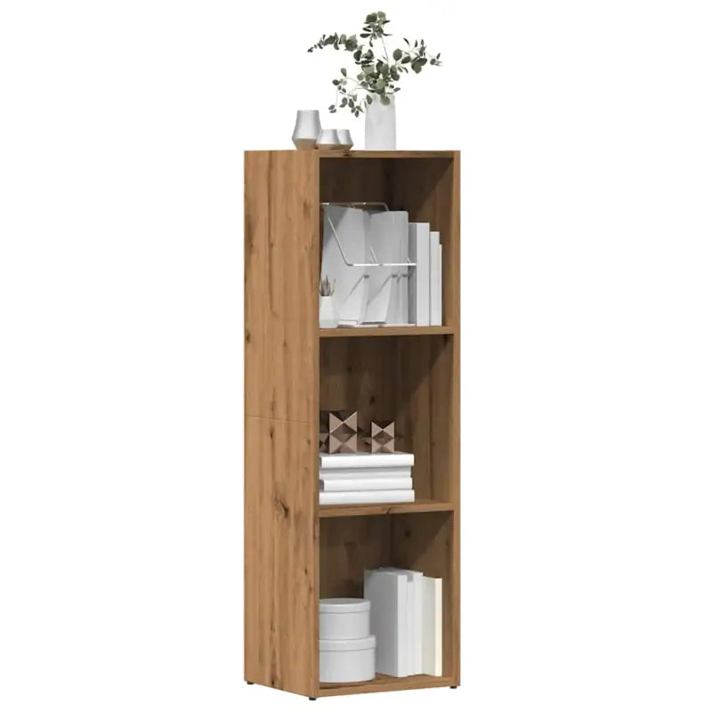 Klassieke boekenkast in bewerkt hout met strak ontwerp en duurzaamheid - artisanaal eikenkleurig / 36 x 30 x 114 cm / 1