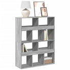 Klassieke Boekenkast van bewerkt hout met strak ontwerp - Grijs sonoma / 1 / 125.5 cm - Boekenkasten