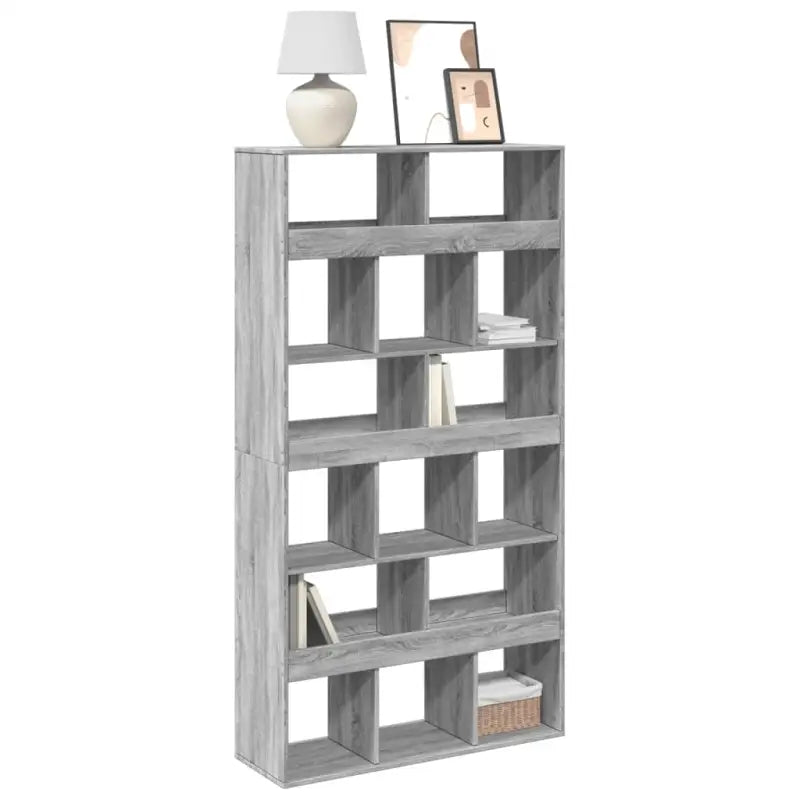 Klassieke Boekenkast van bewerkt hout met strak ontwerp - Grijs sonoma / 1 / 187.5 cm - Boekenkasten