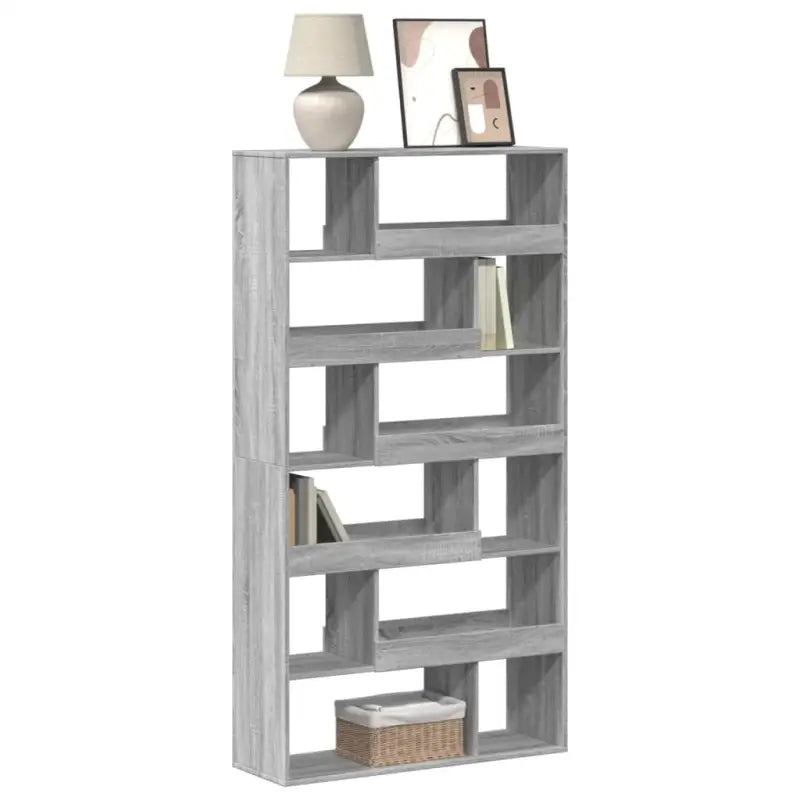 Klassieke boekenkast van bewerkt hout met strak ontwerp - Grijs sonoma / 1 / 187.5 cm - Boekenkasten