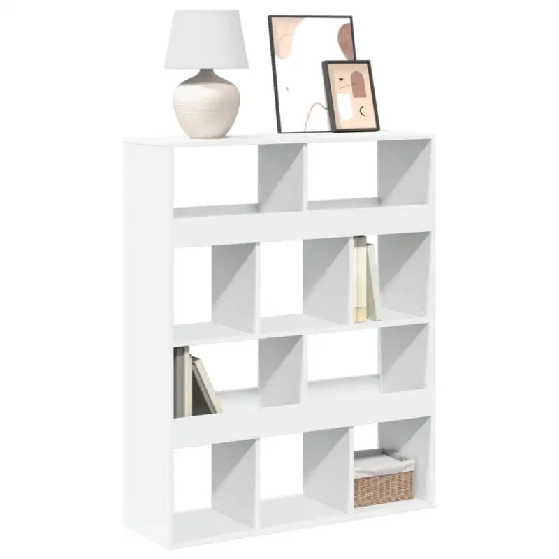 Klassieke Boekenkast van bewerkt hout met strak ontwerp - Wit / 1 / 125.5 cm - Boekenkasten