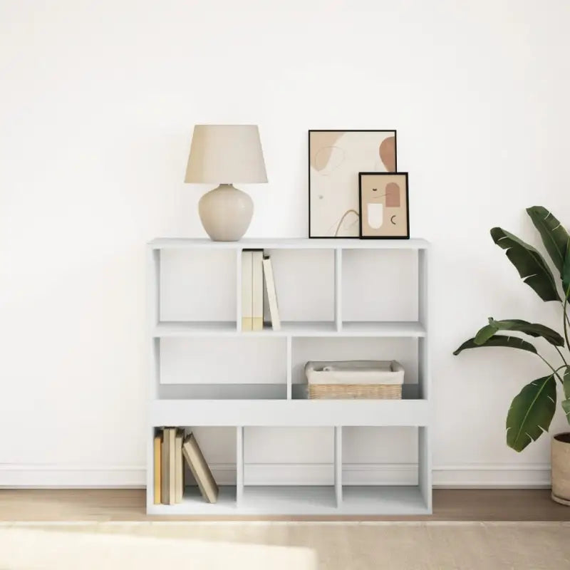Klassieke Boekenkast van bewerkt hout met strak ontwerp - Wit / 1 / 94.5 cm - Boekenkasten