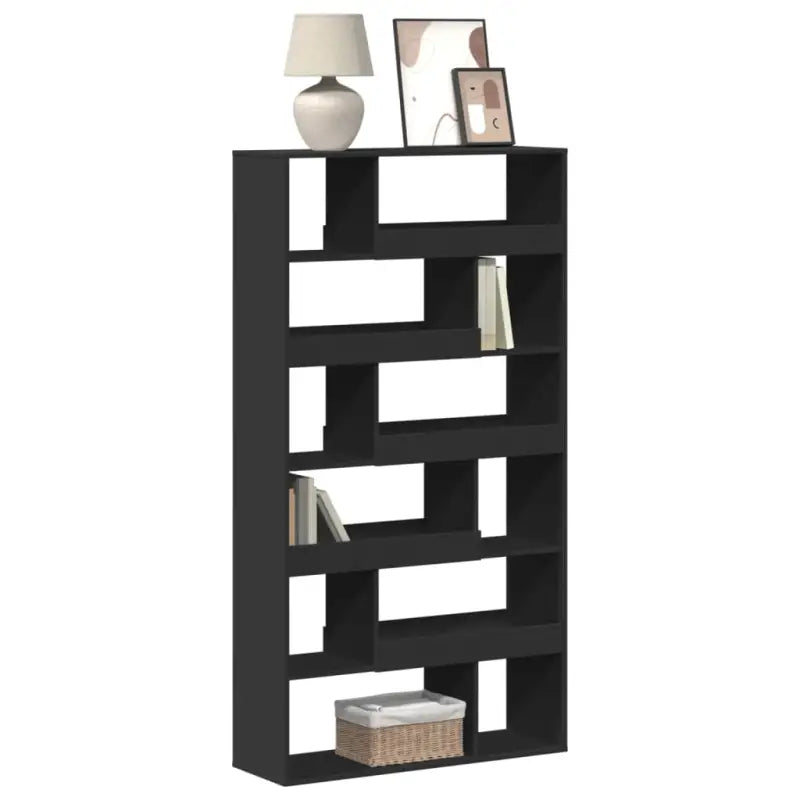 Klassieke boekenkast van bewerkt hout met strak ontwerp - Zwart / 1 / 187.5 cm - Boekenkasten