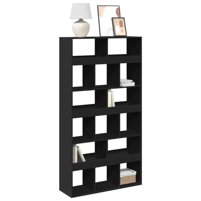 Klassieke Boekenkast van bewerkt hout met strak ontwerp - Zwart / 1 / 187.5 cm - Boekenkasten