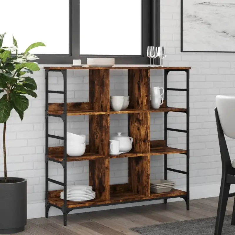 Klassieke dressoir van bewerkt hout met stevig blad en verstelbare poten - Gerookt eiken / 1 / 103.5 cm - Dressoirs &