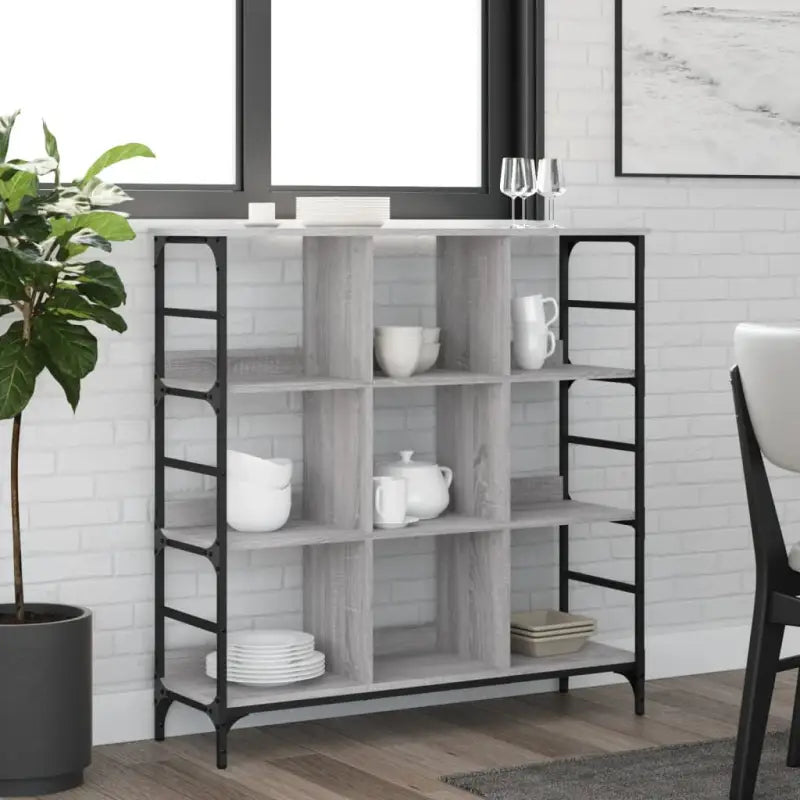 Klassieke dressoir van bewerkt hout met stevig blad en verstelbare poten - Zwart / 1 / 103.5 cm - Dressoirs &