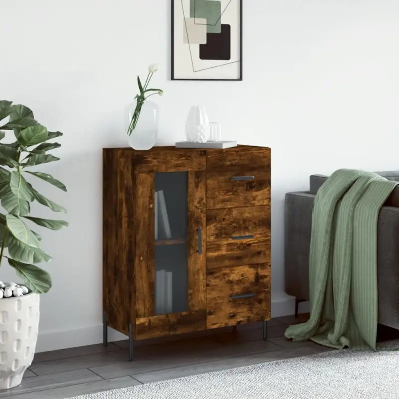 Klassieke Dressoir van Bewerkt Hout met Tijdloze uitstraling - Gerookt eiken / 1 - Dressoirs & buffetkasten