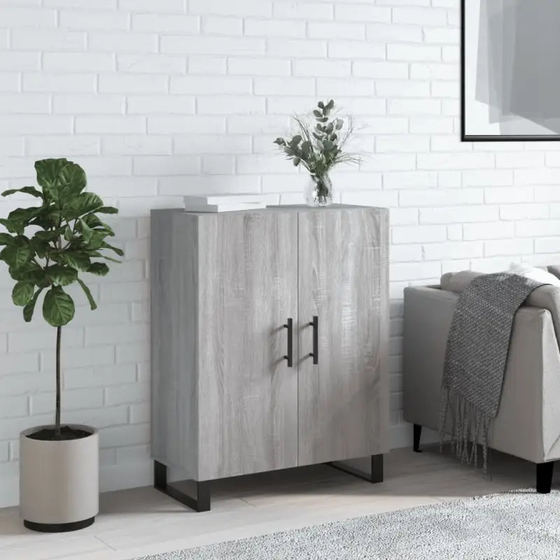 Klassieke dressoir van bewerkt hout met tijdloze uitstraling - Grijs sonoma / 1 - Dressoirs & buffetkasten