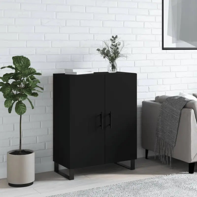 Klassieke dressoir van bewerkt hout met tijdloze uitstraling - Zwart / 1 - Dressoirs & buffetkasten