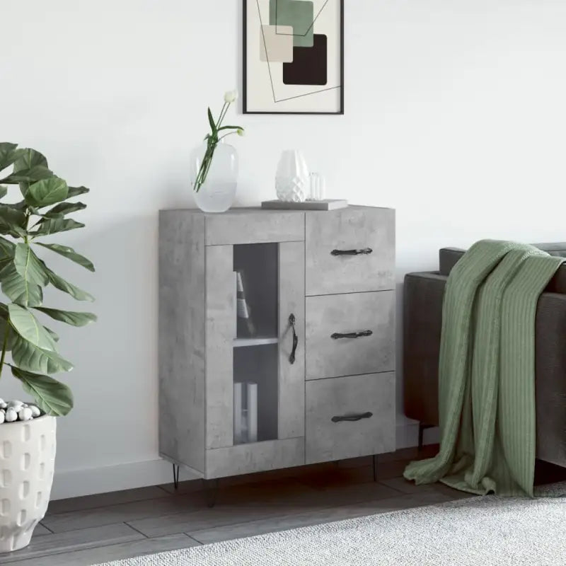 Klassieke dressoir van bewerkt hout voor een tijdloze uitstraling - Betongrijs / 1 - Dressoirs & buffetkasten