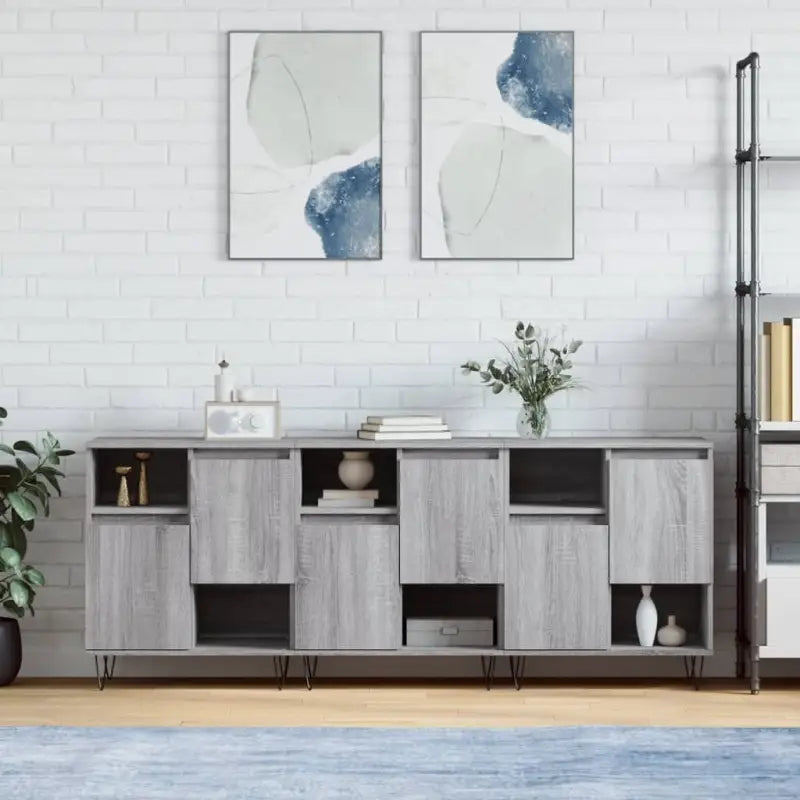 Klassieke dressoirs en buffetkasten van bewerkt hout - Grijs sonoma / 3 - Dressoirs & buffetkasten