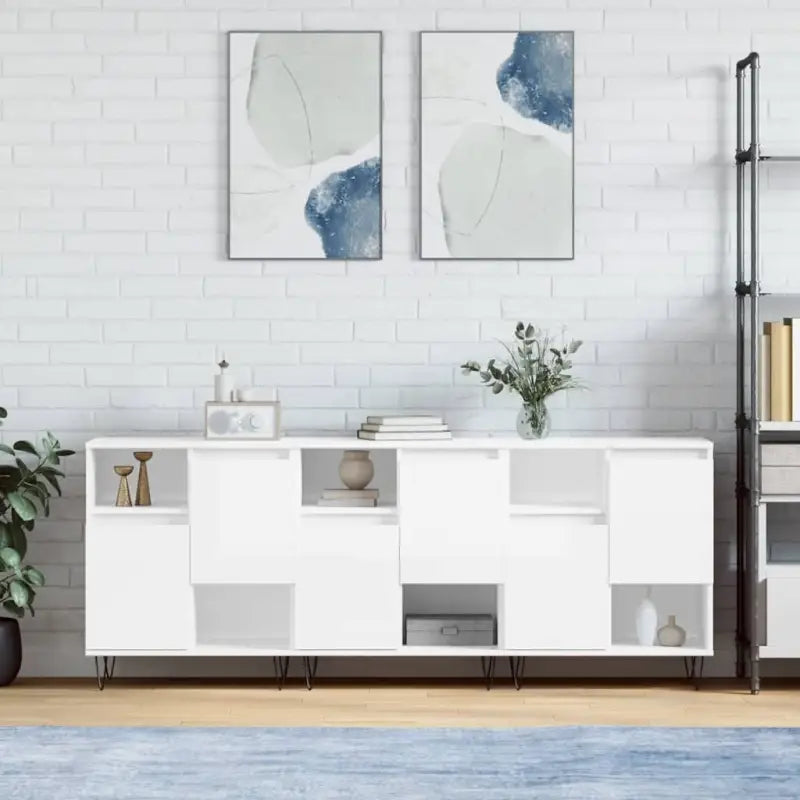Klassieke dressoirs en buffetkasten van bewerkt hout - Hoogglans wit / 3 - Dressoirs & buffetkasten