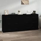 Klassieke Dressoirs met Bevest Hout voor Tijdloze Elegantiev - Zwart / 2 - Dressoirs & buffetkasten