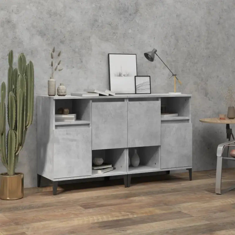 Klassieke dressoirs van bewerkt hout met tijdloze uitstraling - Betongrijs / 2 - Dressoirs & buffetkasten