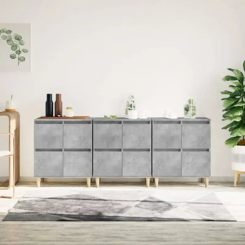Klassieke dressoirs van bewerkt hout met tijdloze uitstraling - Betongrijs / 3 - Dressoirs & buffetkasten