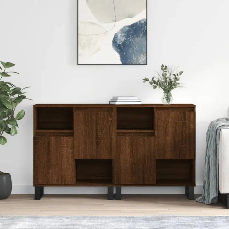 Klassieke dressoirs van bewerkt hout met tijdloze uitstraling - bruin eikenkleur / 2 - Dressoirs & buffetkasten