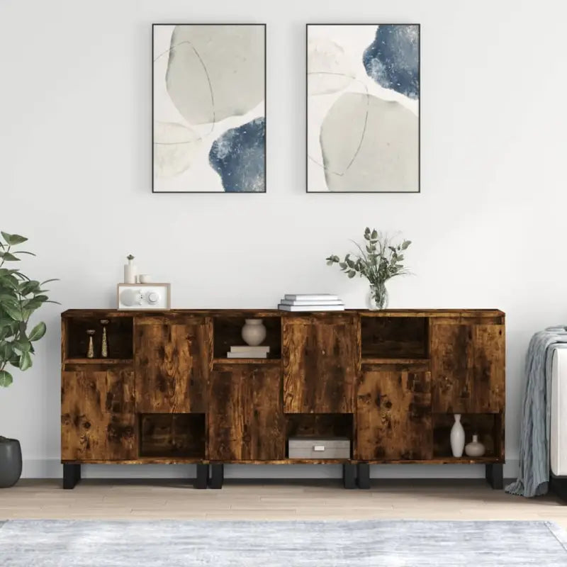 Klassieke dressoirs van bewerkt hout met tijdloze uitstraling - Gerookt eiken / 3 - Dressoirs & buffetkasten
