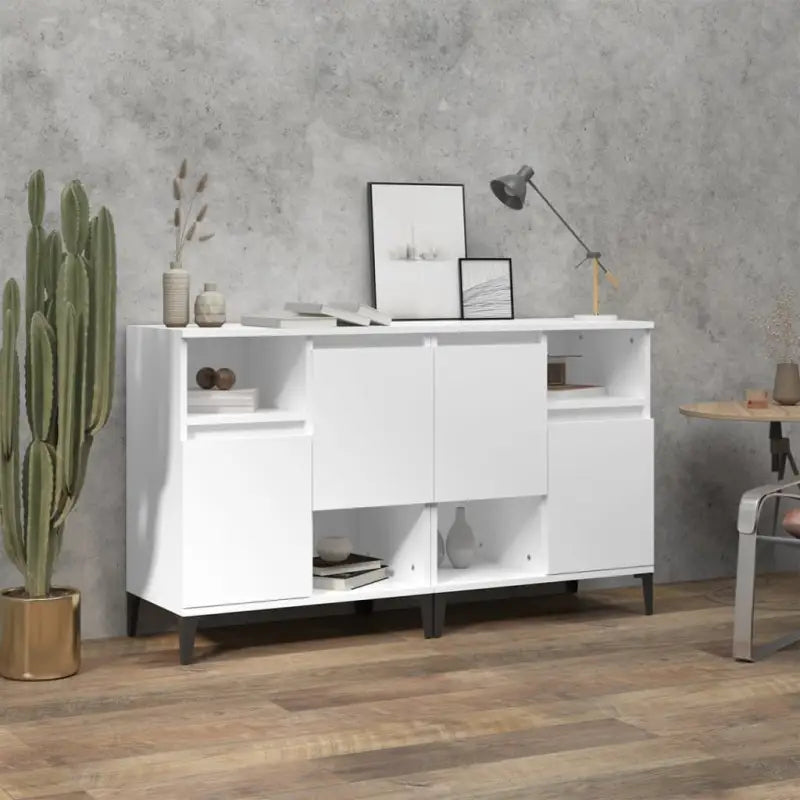 Klassieke dressoirs van bewerkt hout met tijdloze uitstraling - Wit / 2 - Dressoirs & buffetkasten