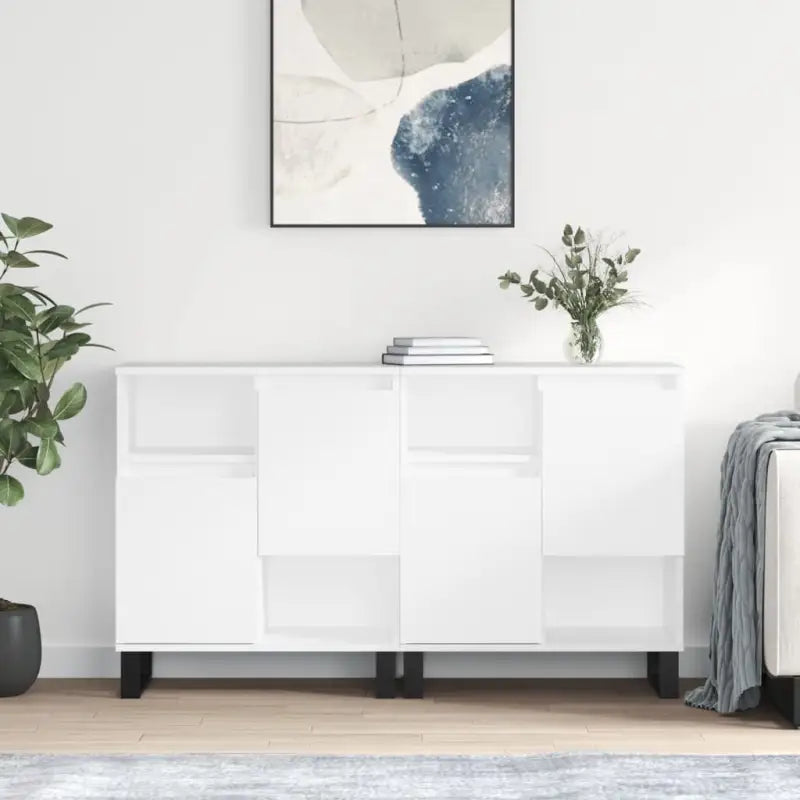 Klassieke dressoirs van bewerkt hout met tijdloze uitstraling - Wit / 2 - Dressoirs & buffetkasten