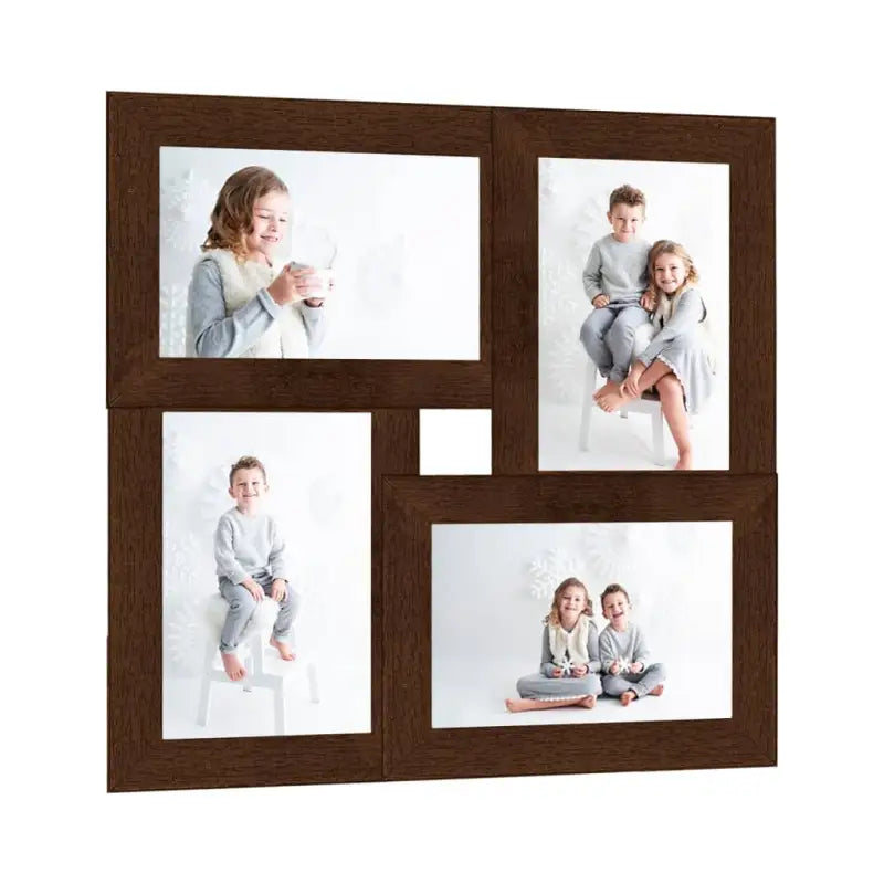 Klassieke Fotolijst voor een Moderne Touch in je Woonruimte - Donkerbruin / 4 x (10 x 15 cm) / 1 - Fotolijstjes