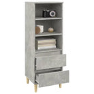 Klassieke hoge kast van bewerkt hout met houten poten en duurzame afwerking - Dressoirs & buffetkasten