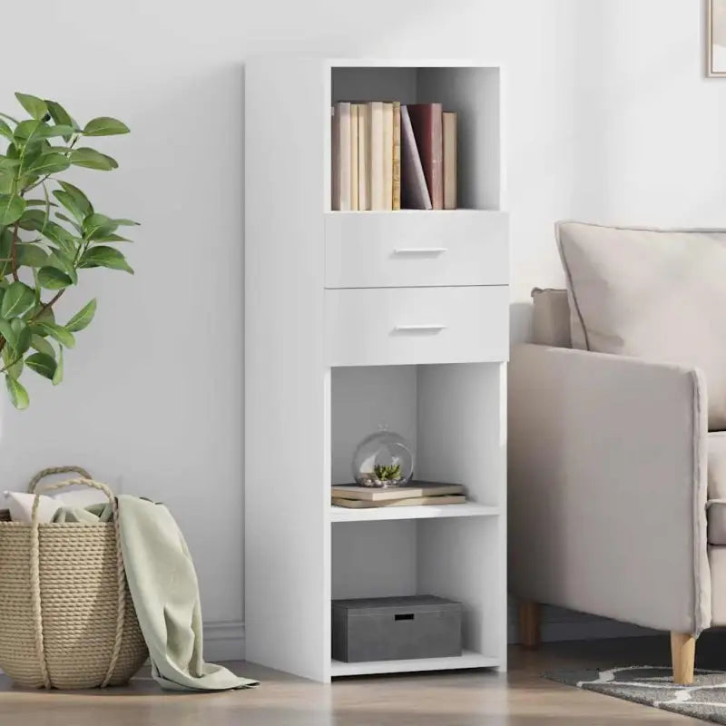 Klassieke hoge kast van bewerkt hout voor elegant interieur - Wit / 1 - Dressoirs & buffetkasten