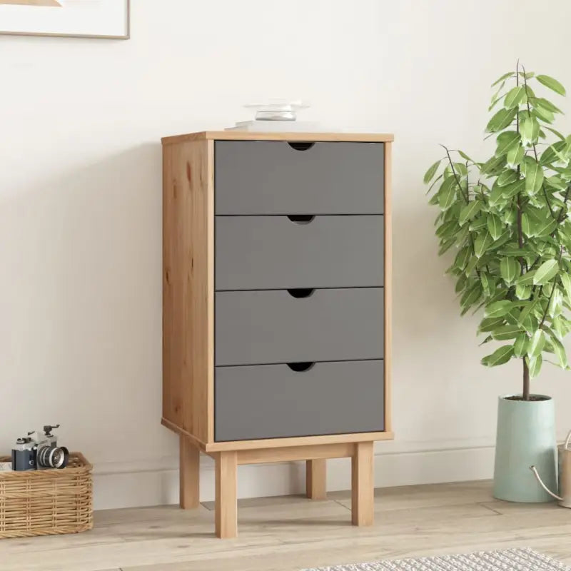 Klassieke houten ladekast van massief grenenhout met Scandinavisch design - Commodes & ladekasten