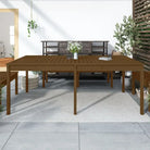 Klassieke houten tuintafel van massief grenenhout voor buiten - Honingbruin grenenhout / 203.5 x 100 x 76 cm / 1