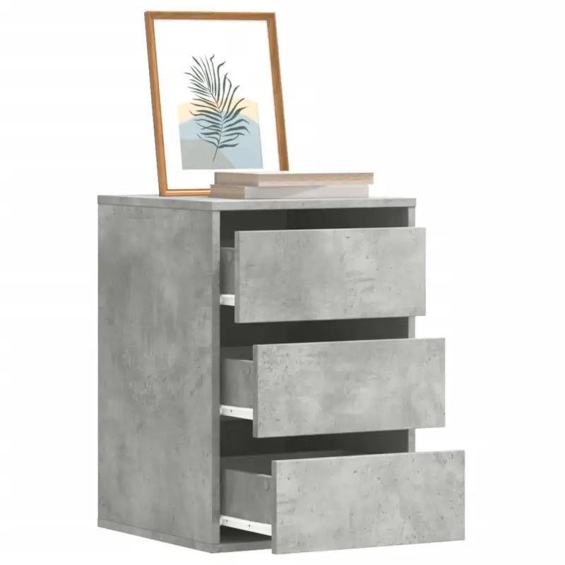 Klassieke ladekast van bewerkt hout met tijdloze uitstraling - Betongrijs / 40 x 41 x 58 cm / 1 - Commodes & ladekasten