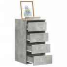 Klassieke ladekast van bewerkt hout met tijdloze uitstraling - Betongrijs / 40 x 41 x 76 cm / 1 - Commodes & ladekasten