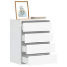 Klassieke ladekast van bewerkt hout met tijdloze uitstraling - Wit / 60 x 41 x 76 cm / 1 - Commodes & ladekasten